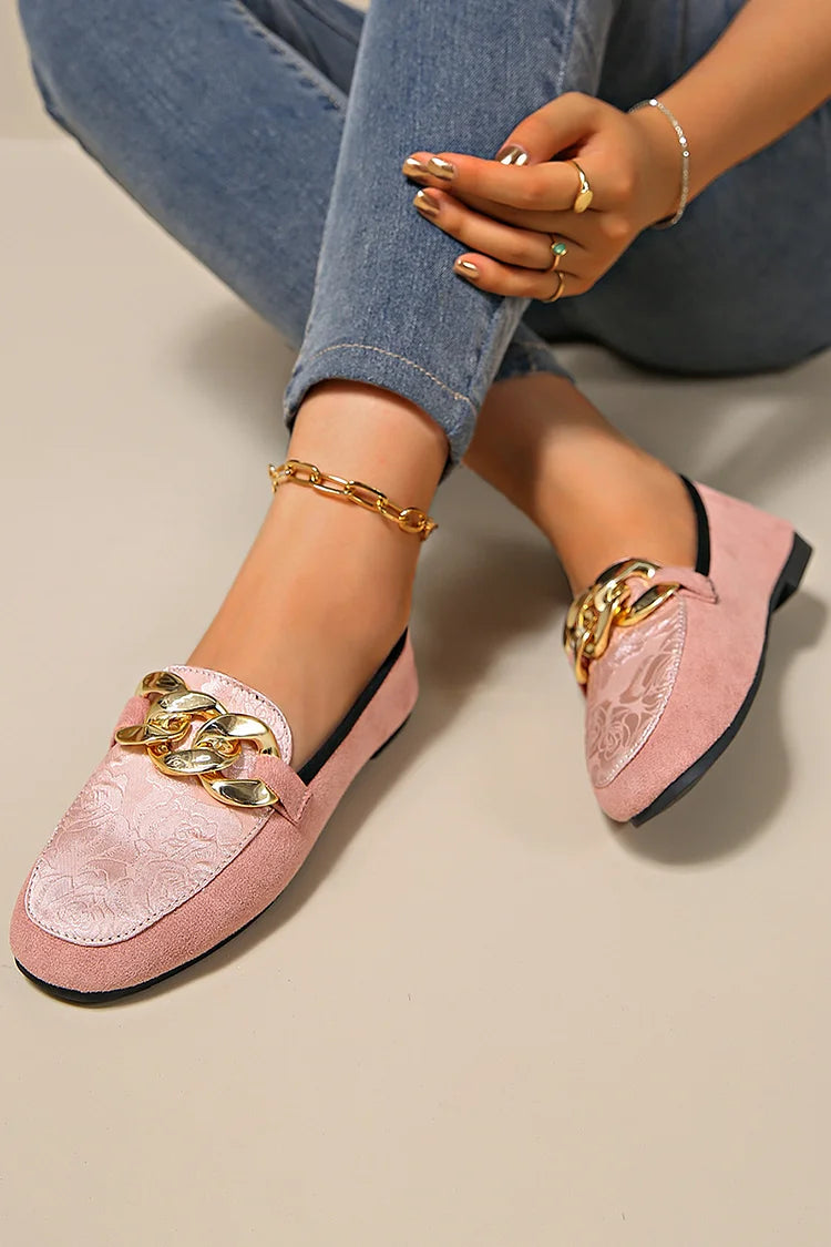 Brzyna -  Eleganckie loafersy z ozdobnym łańcuszkiem