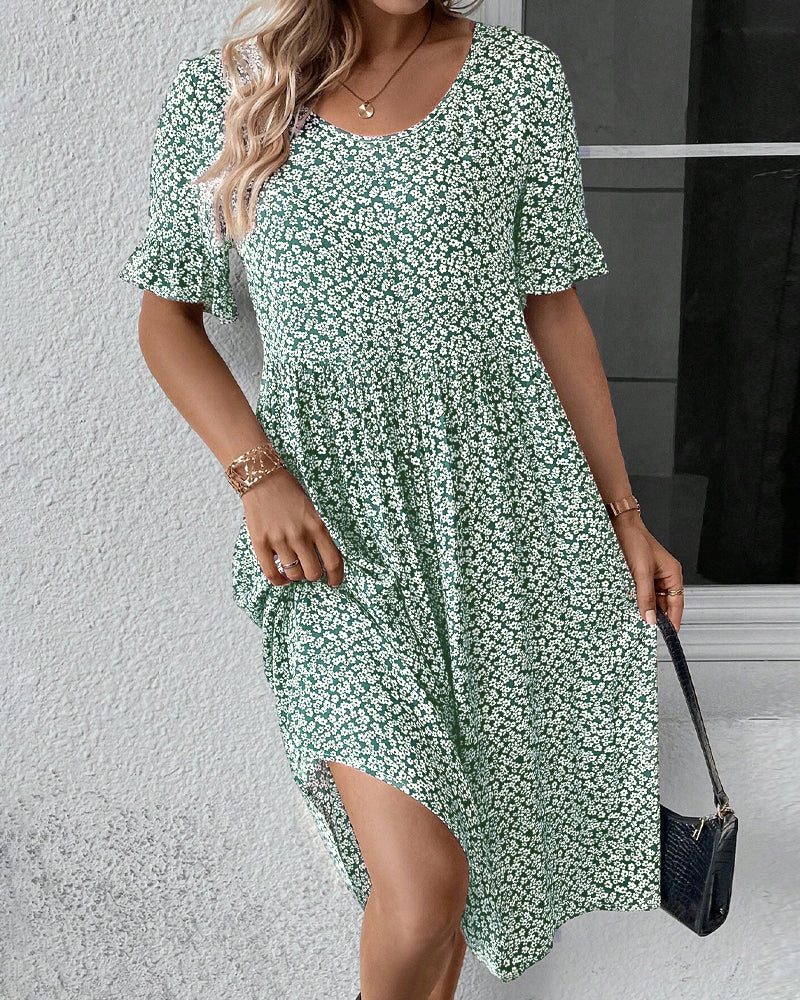 Velmina – Elegancka sukienka midi w kwiaty
