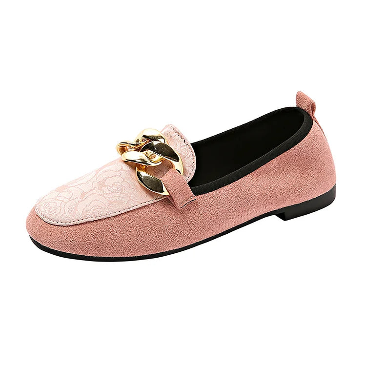 Brzyna -  Eleganckie loafersy z ozdobnym łańcuszkiem