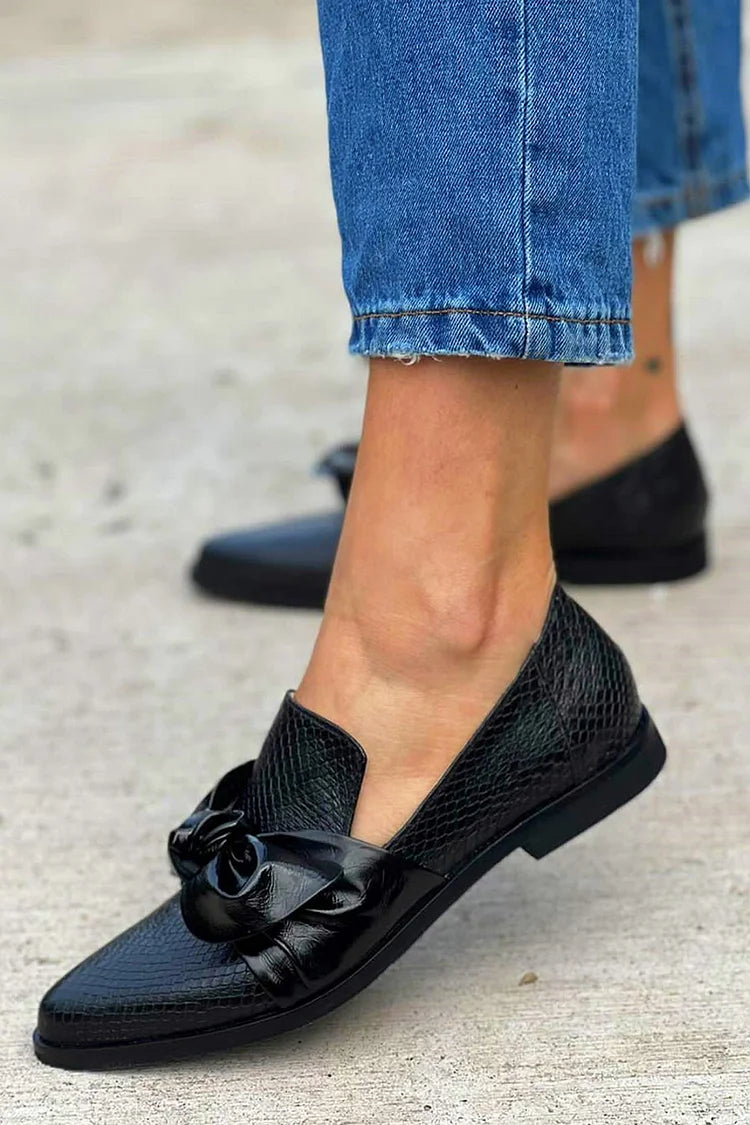 Dorena - Eleganckie loafersy z nadrukiem imitującym skórę węża