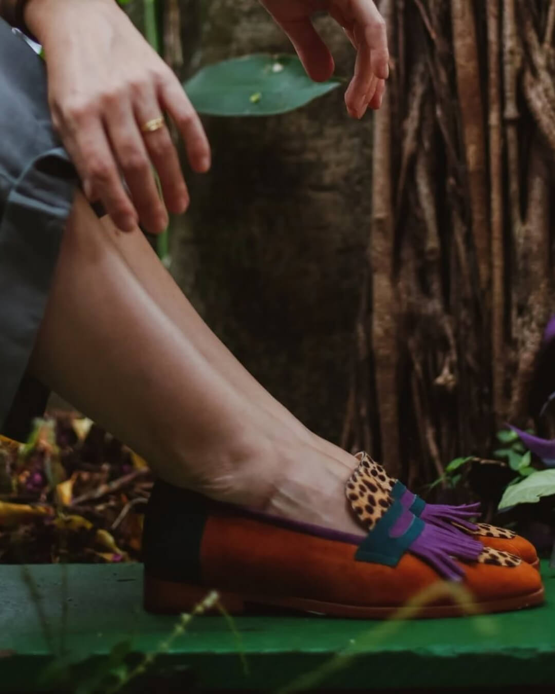 Ewelira - Modne loafersy z frędzlami w stylu colourblock