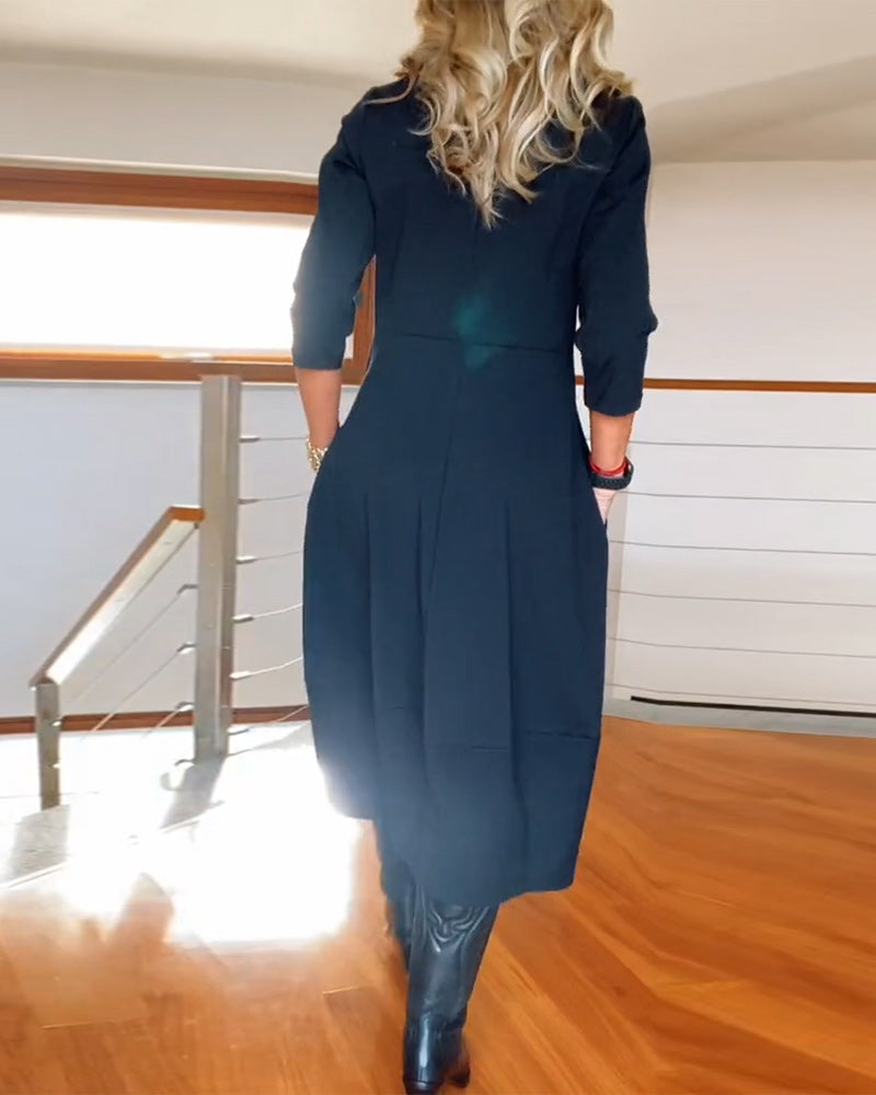 Alba - Elegancka jesienna sukienka z kieszenią
