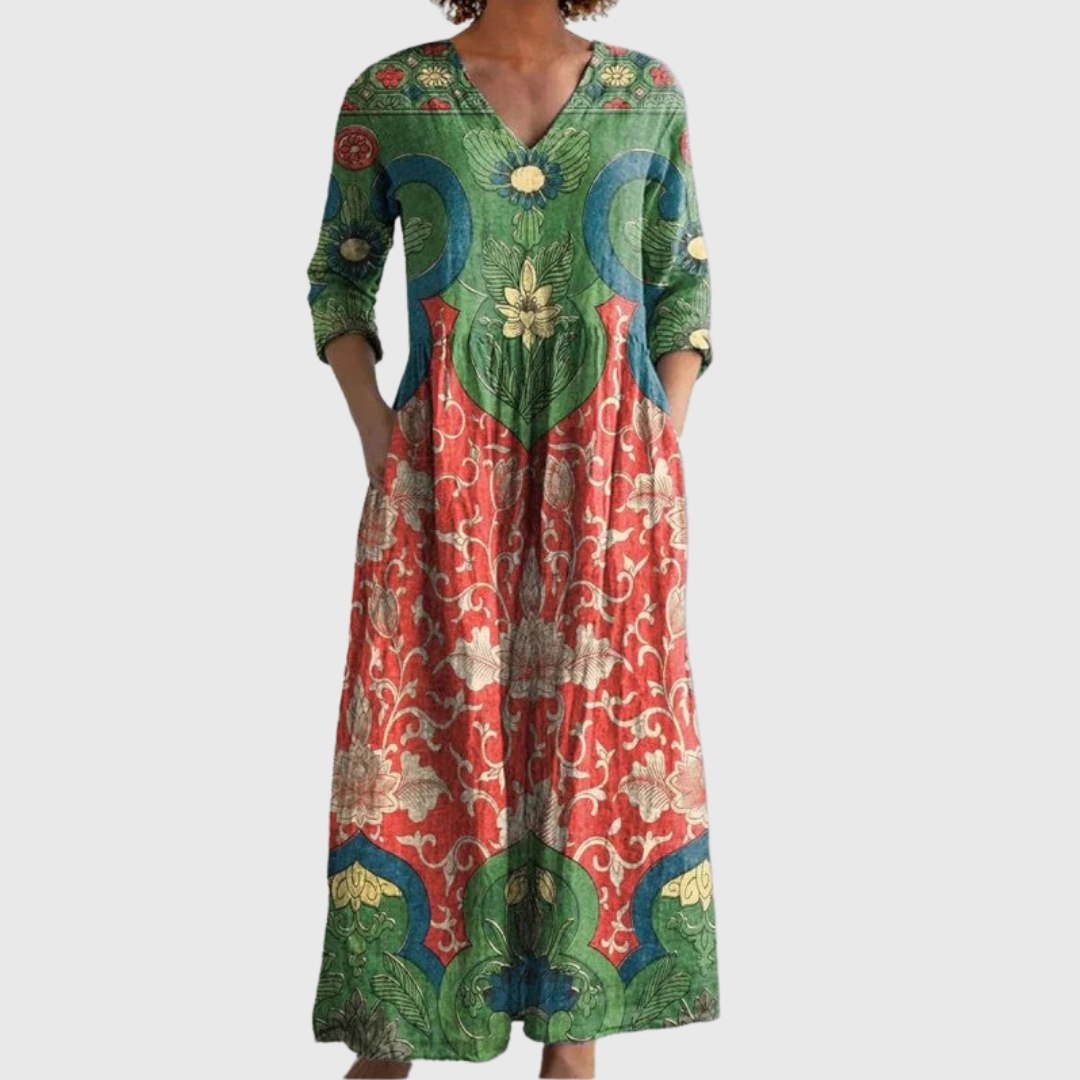 Kamira – Elegancka sukienka w kwiaty w stylu vintage