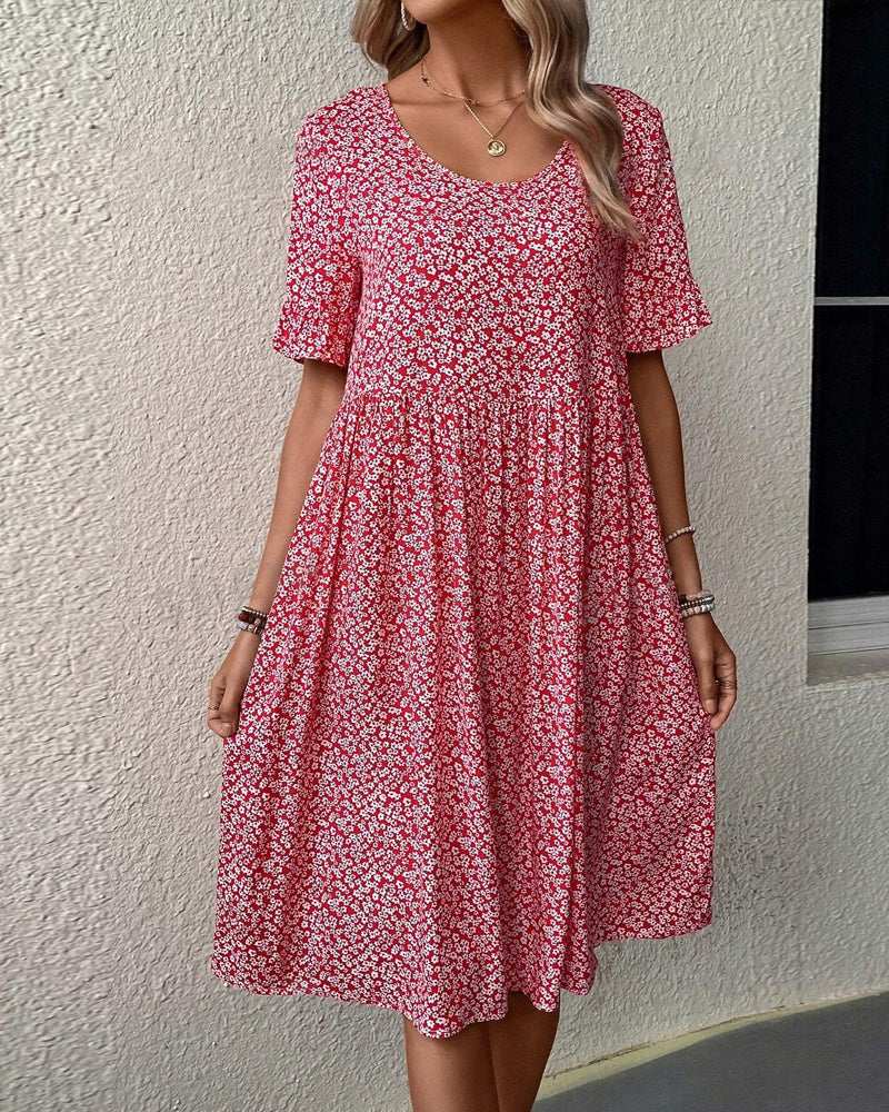 Velmina – Elegancka sukienka midi w kwiaty
