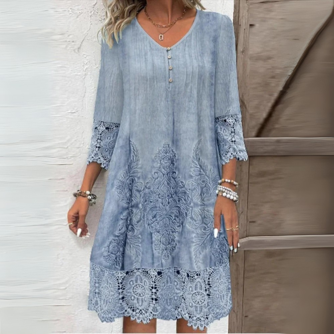 Miravela – Zwiewna sukienka z koronką w stylu boho