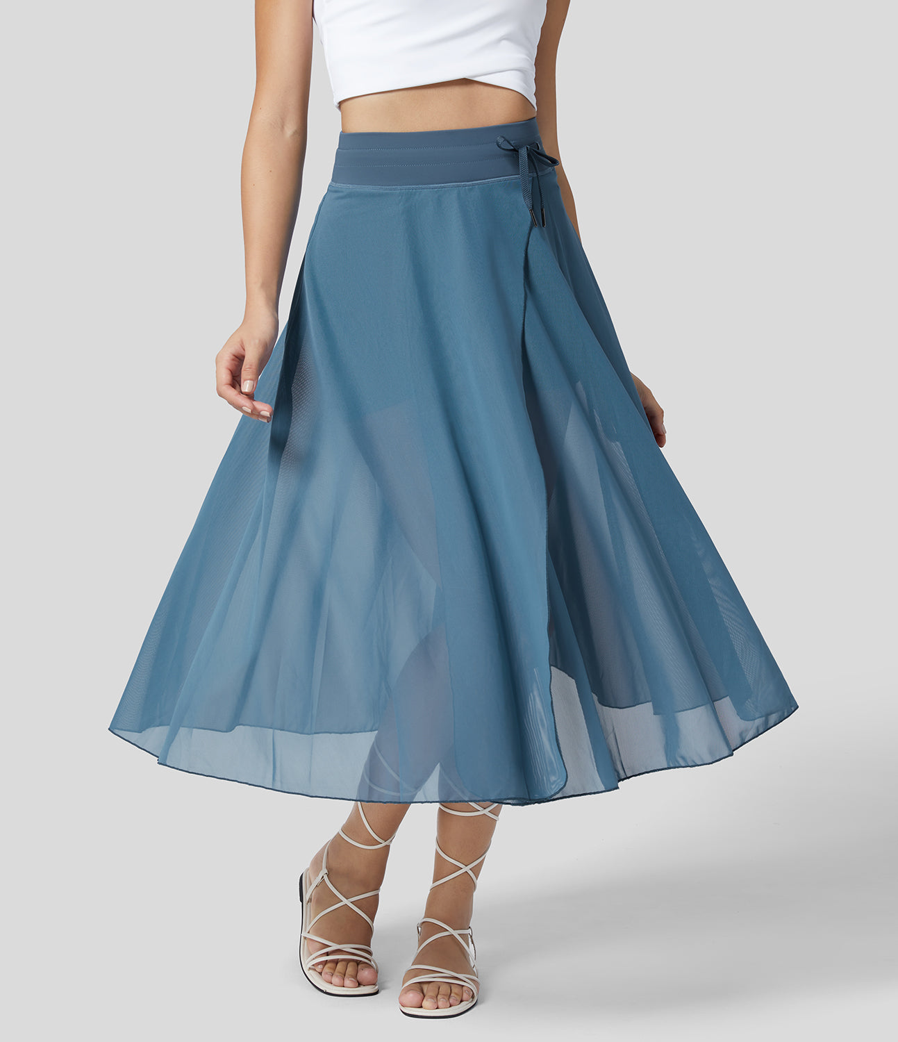 Bożena - Zwiewna i elegancka spódnica midi 2 w 1