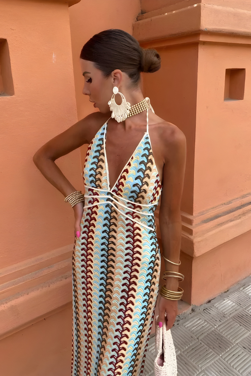 Sławika – Sukienka boho maxi z odkrytymi plecami