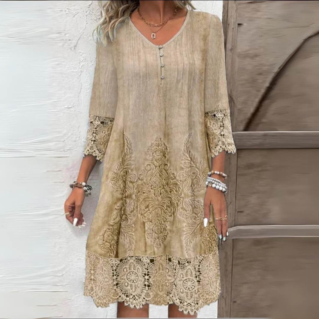 Miravela – Zwiewna sukienka z koronką w stylu boho