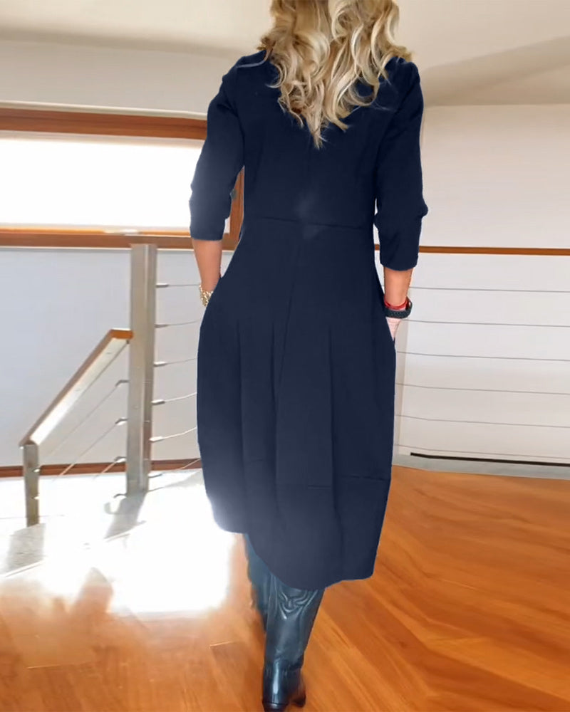 Alba - Elegancka jesienna sukienka z kieszenią