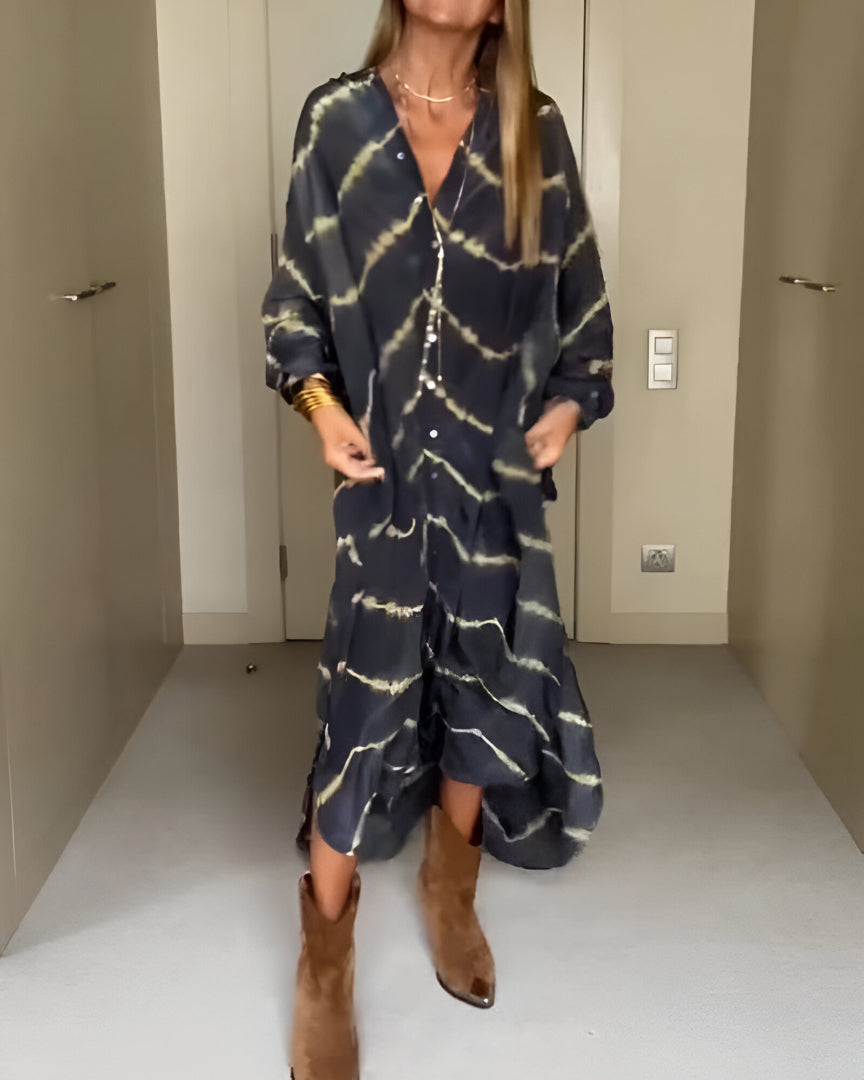 Druzjanna – Długa sukienka boho z falbankami