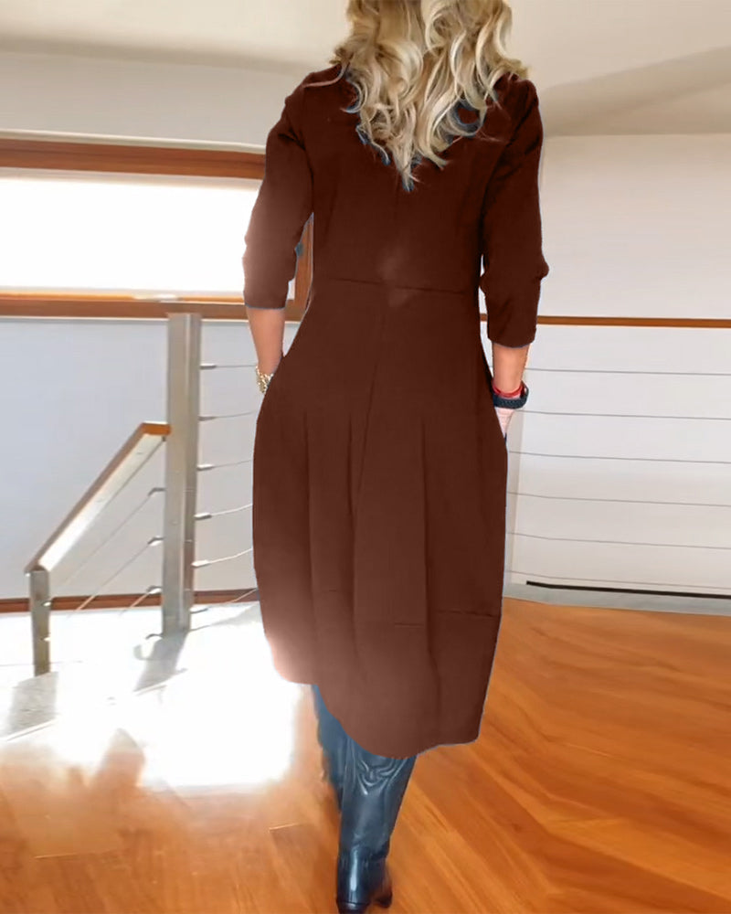 Alba - Elegancka jesienna sukienka z kieszenią