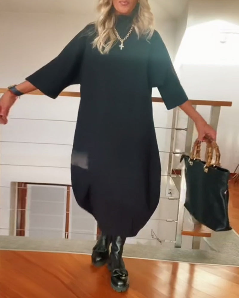 Kristina - Casual z Sweter wysokim kołnierzem