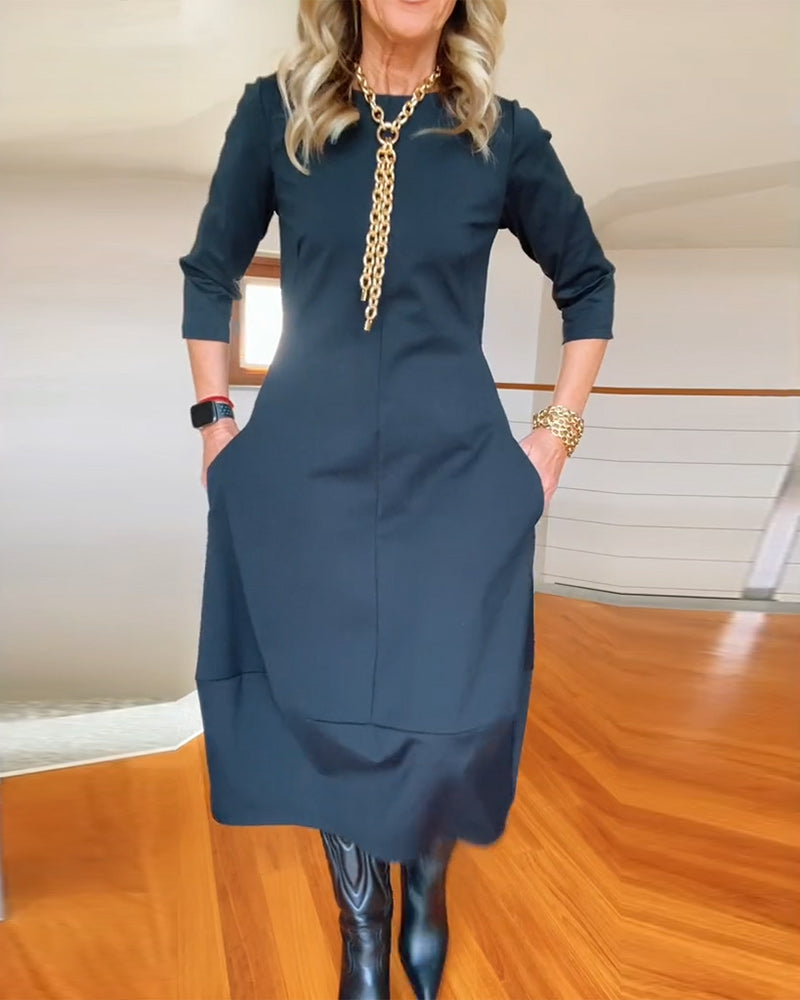 Alba - Elegancka jesienna sukienka z kieszenią