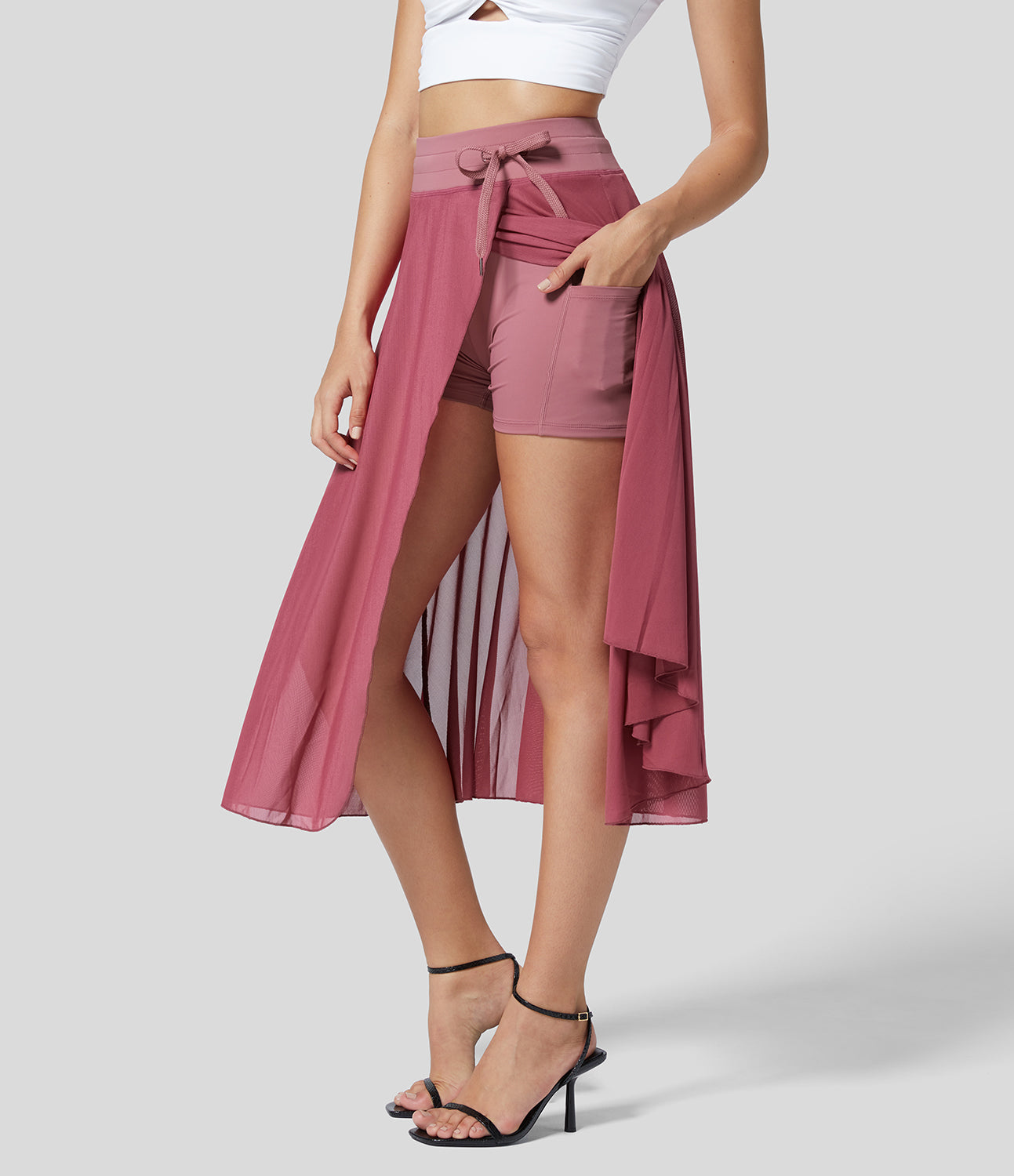 Bożena - Zwiewna i elegancka spódnica midi 2 w 1