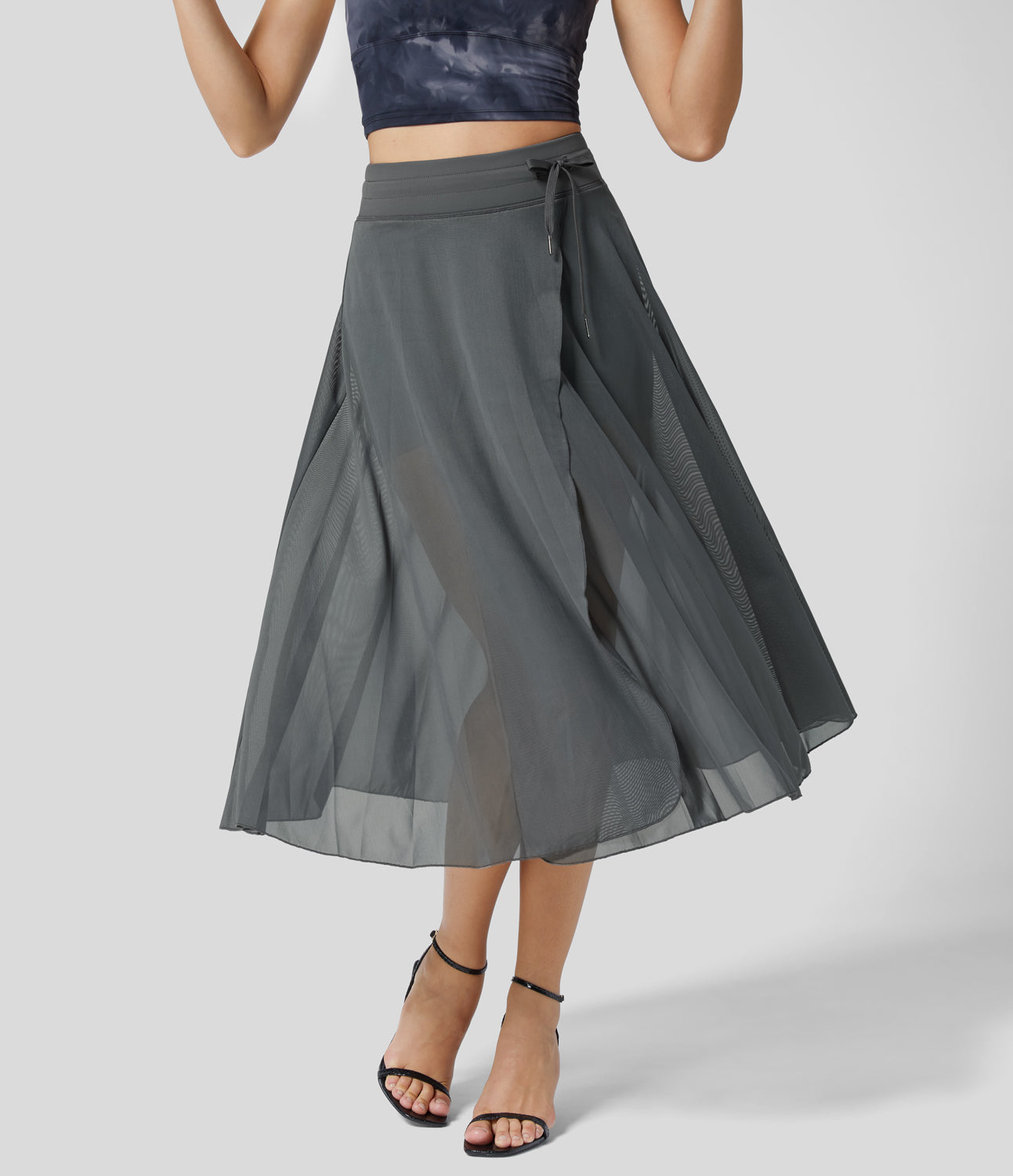 Bożena - Zwiewna i elegancka spódnica midi 2 w 1