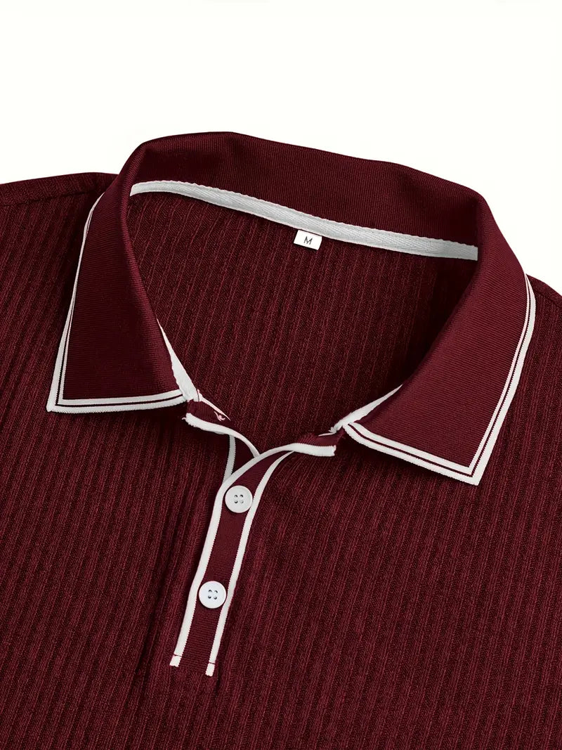 Śniegomir – Eleganckie polo z kontrastowym kołnierzykiem
