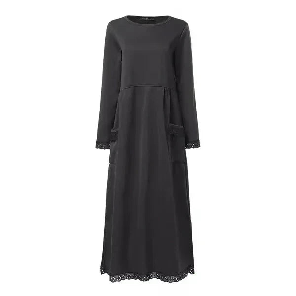 Doris - Wełniano-bawełniana sukienka maxi
