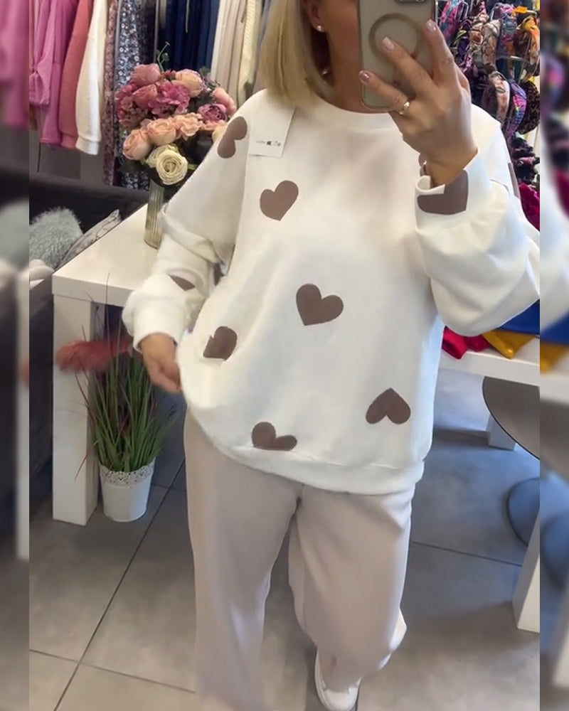 Bernadeta – Sweter z bawełny w serduszka