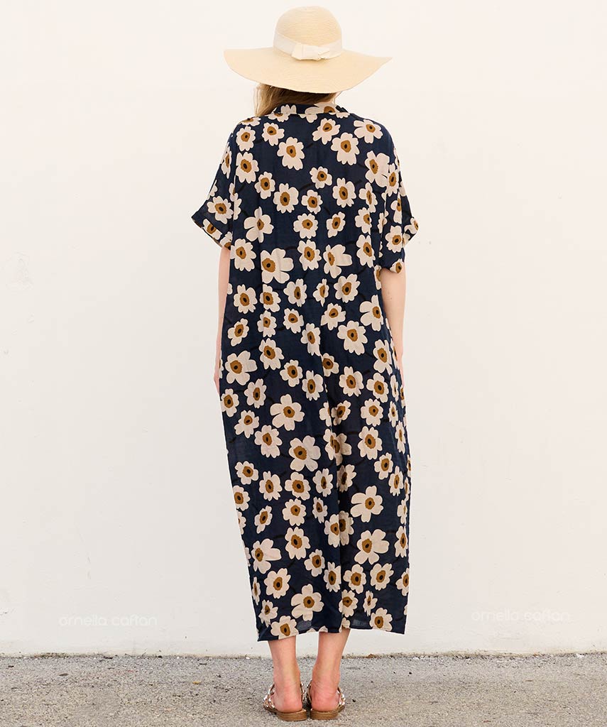 Kira - Sukienka typu kaftan z kieszeniami do noszenia na co dzień