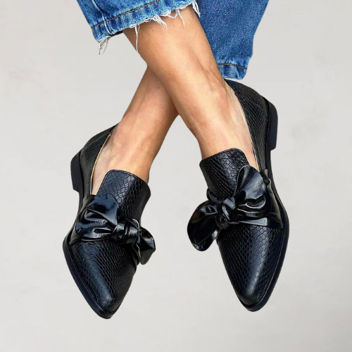 Dorena - Eleganckie loafersy z nadrukiem imitującym skórę węża