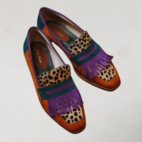 Ewelira - Modne loafersy z frędzlami w stylu colourblock