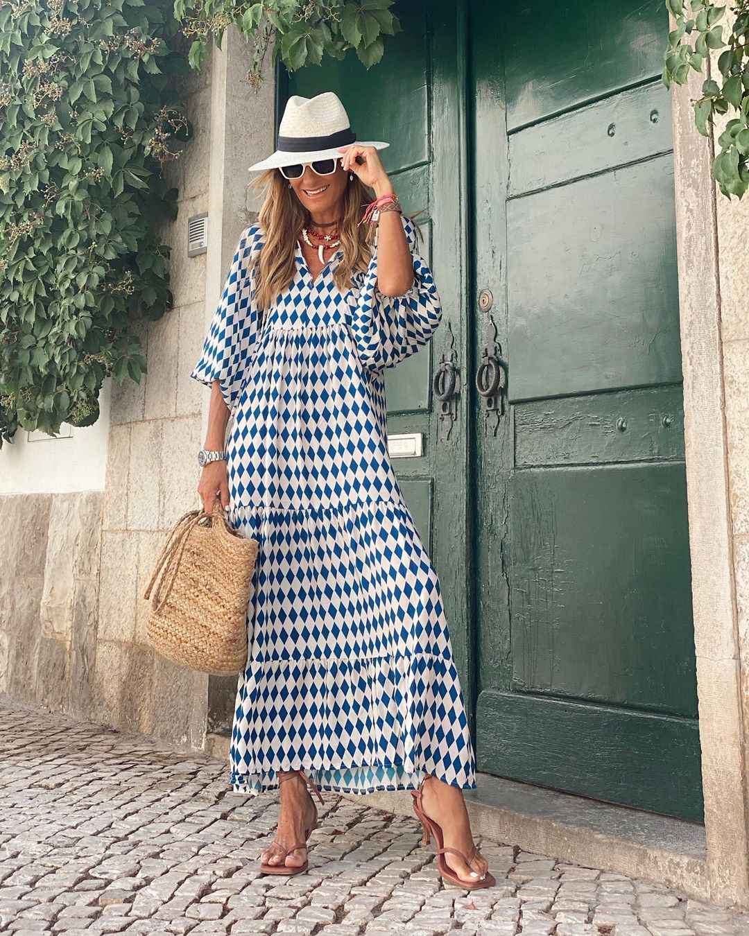 Velaria – Letnia sukienka boho maxi z dekoltem w serek