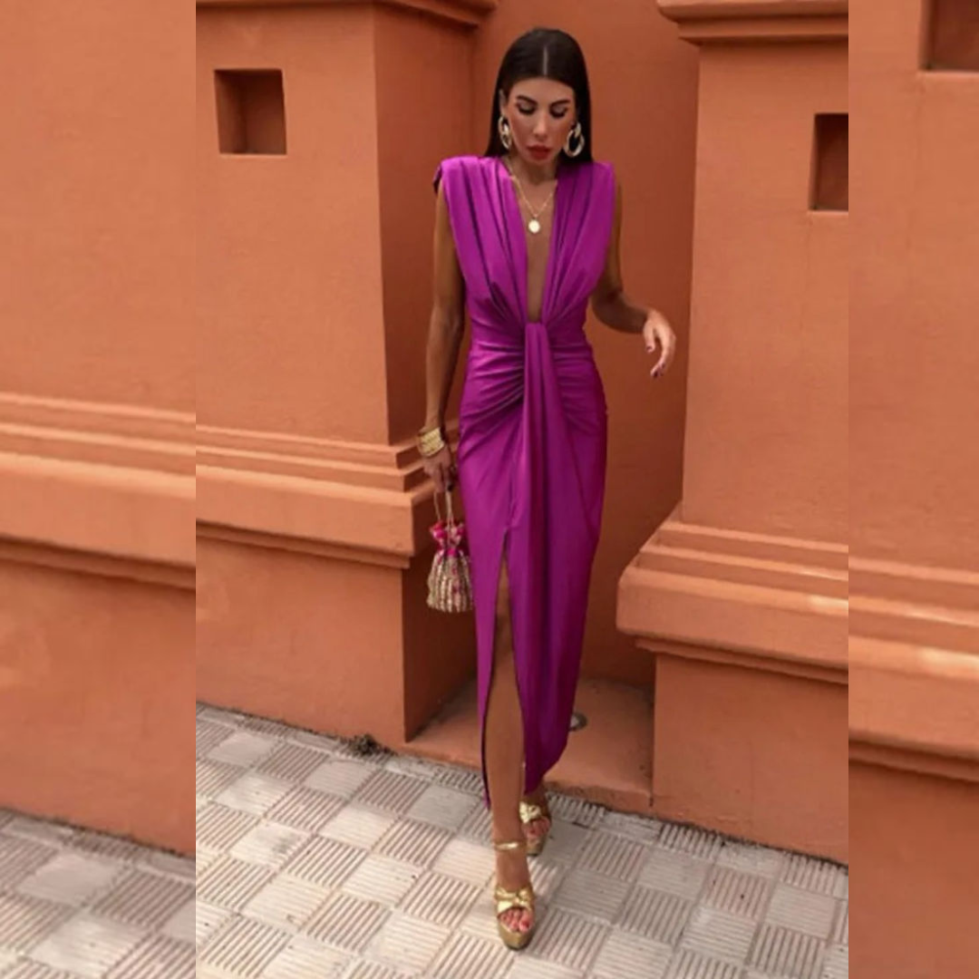 Aurelina – Elegancka sukienka imprezowa z dekoltem