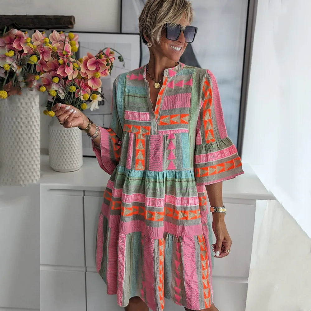 Dalenka – Zwiewna sukienka boho z rozcięciem
