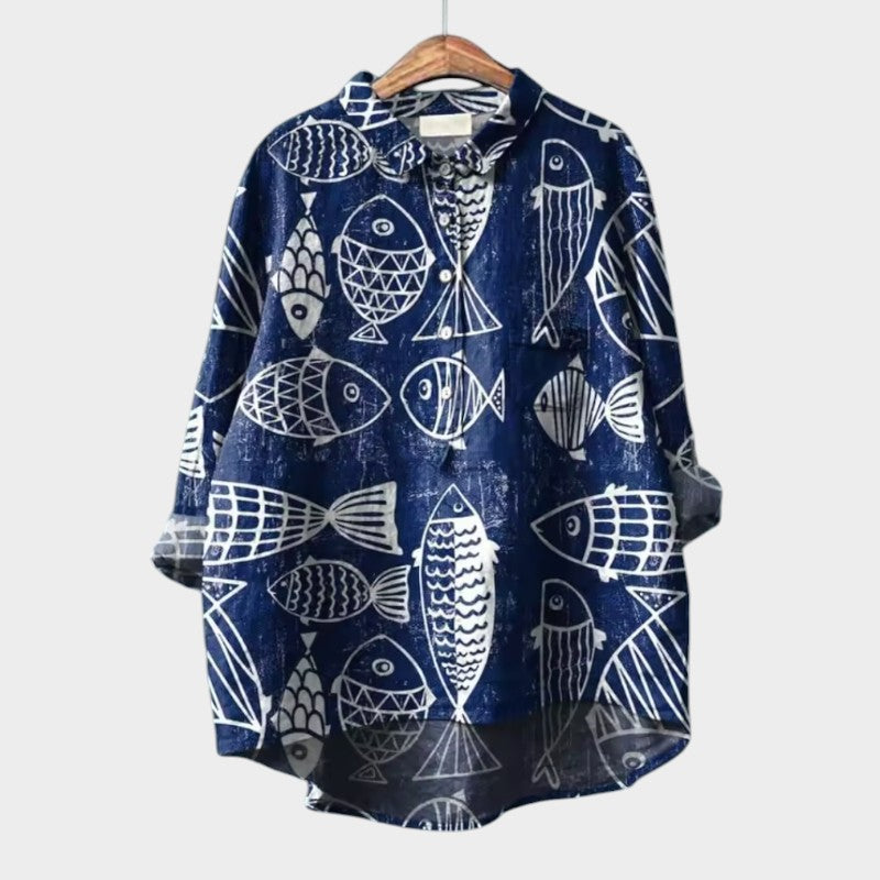Kalinka - Bluzka oversize ze stylizowanymi kotami i wyjątkowym komfortem na co dzień