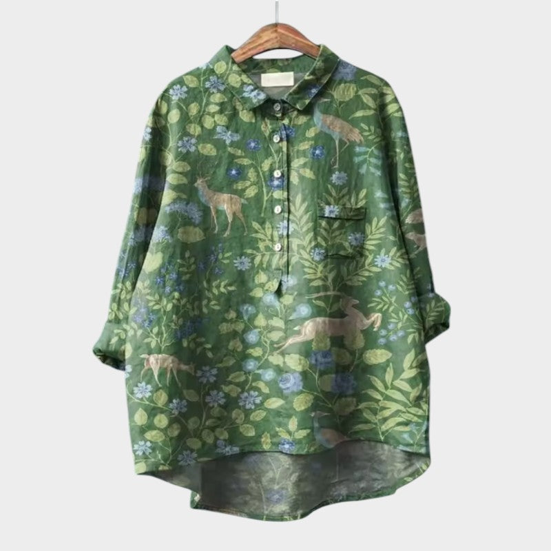 Kalinka - Bluzka oversize ze stylizowanymi kotami i wyjątkowym komfortem na co dzień
