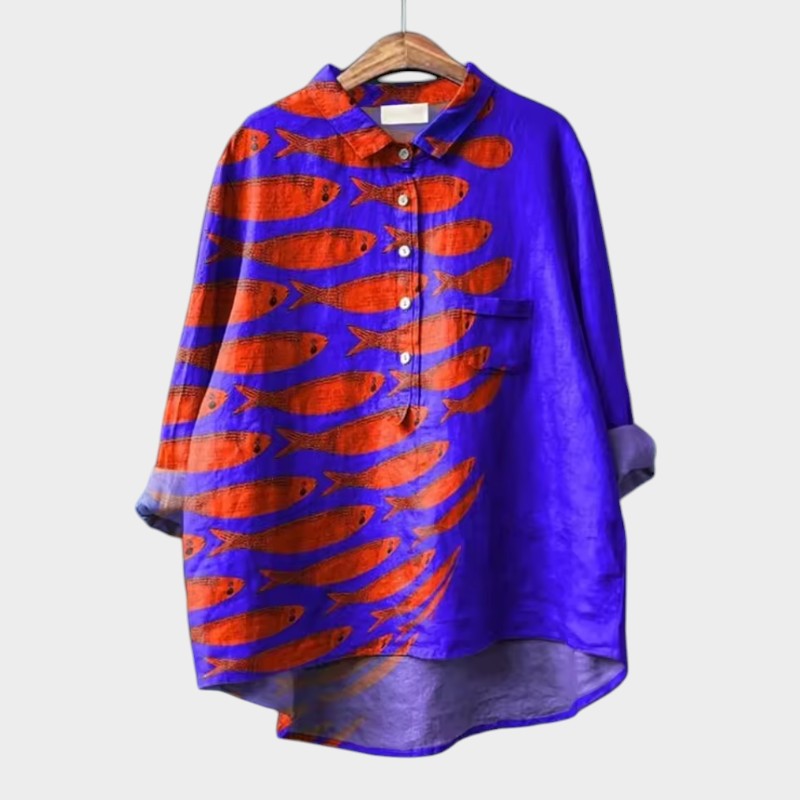Kalinka - Bluzka oversize ze stylizowanymi kotami i wyjątkowym komfortem na co dzień
