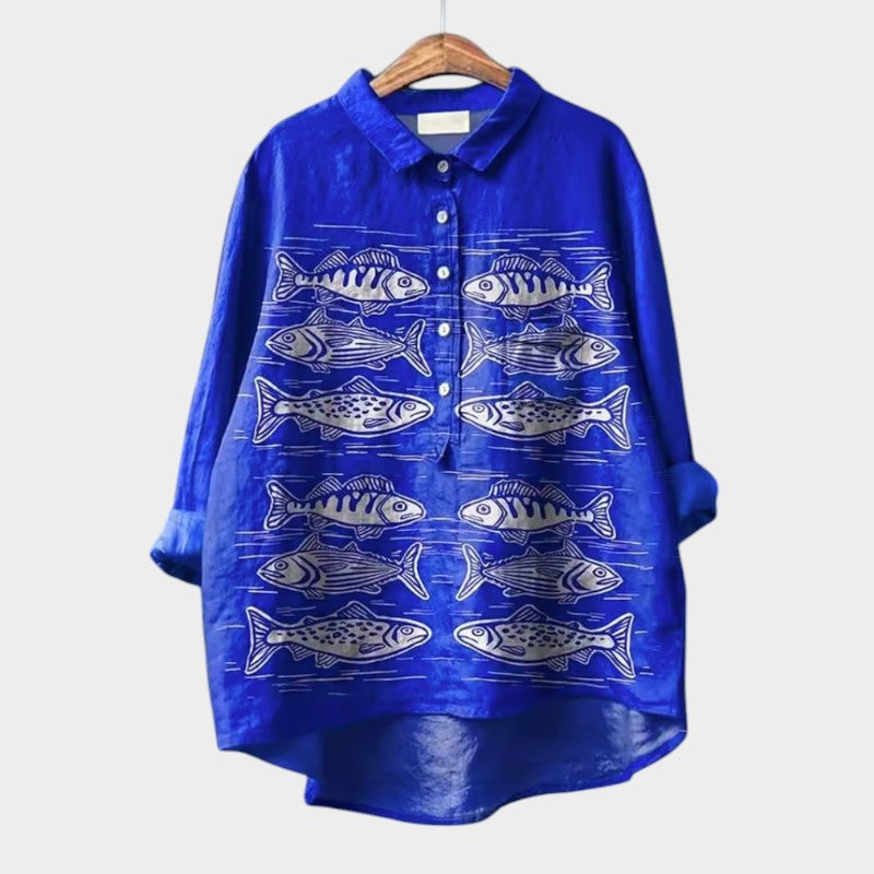 Kalinka - Bluzka oversize ze stylizowanymi kotami i wyjątkowym komfortem na co dzień