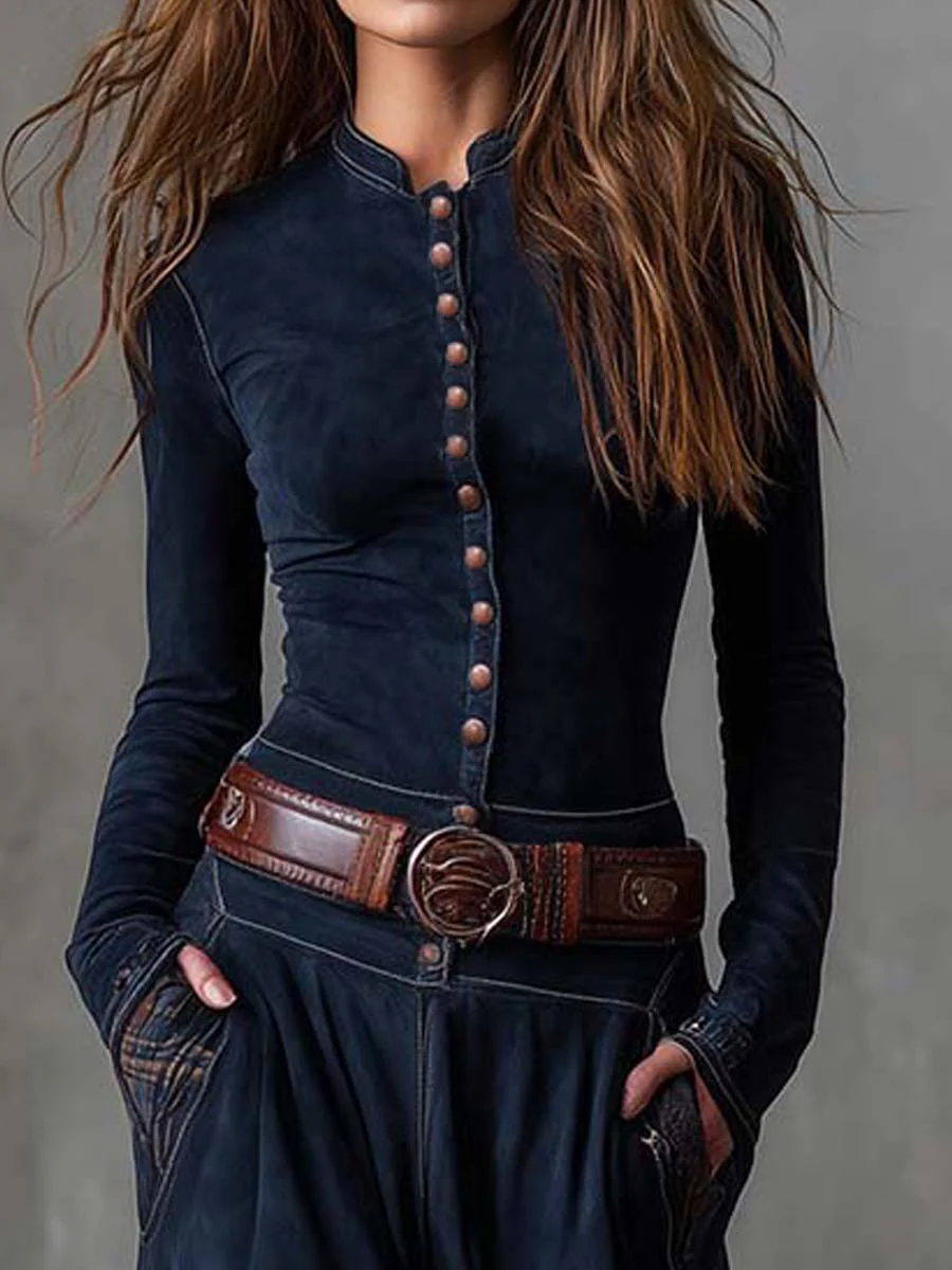 Delyra – Zamszowa sukienka maxi