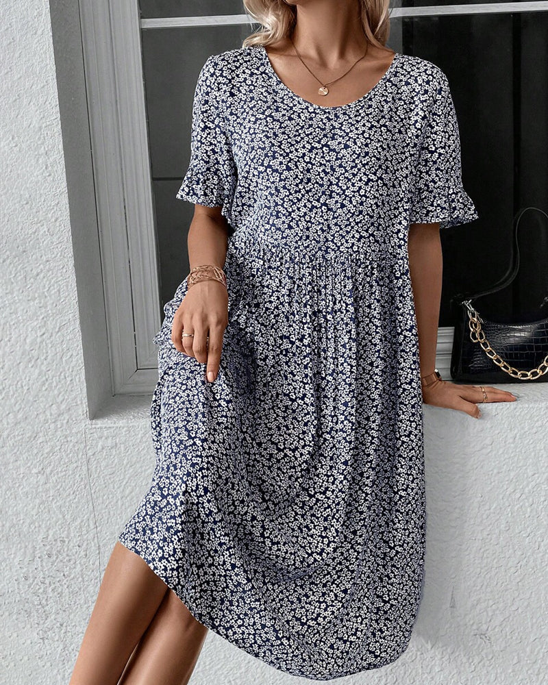 Velmina – Elegancka sukienka midi w kwiaty