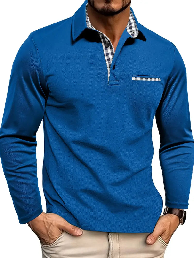 Marek – Elegancka koszulka polo z długim rękawem