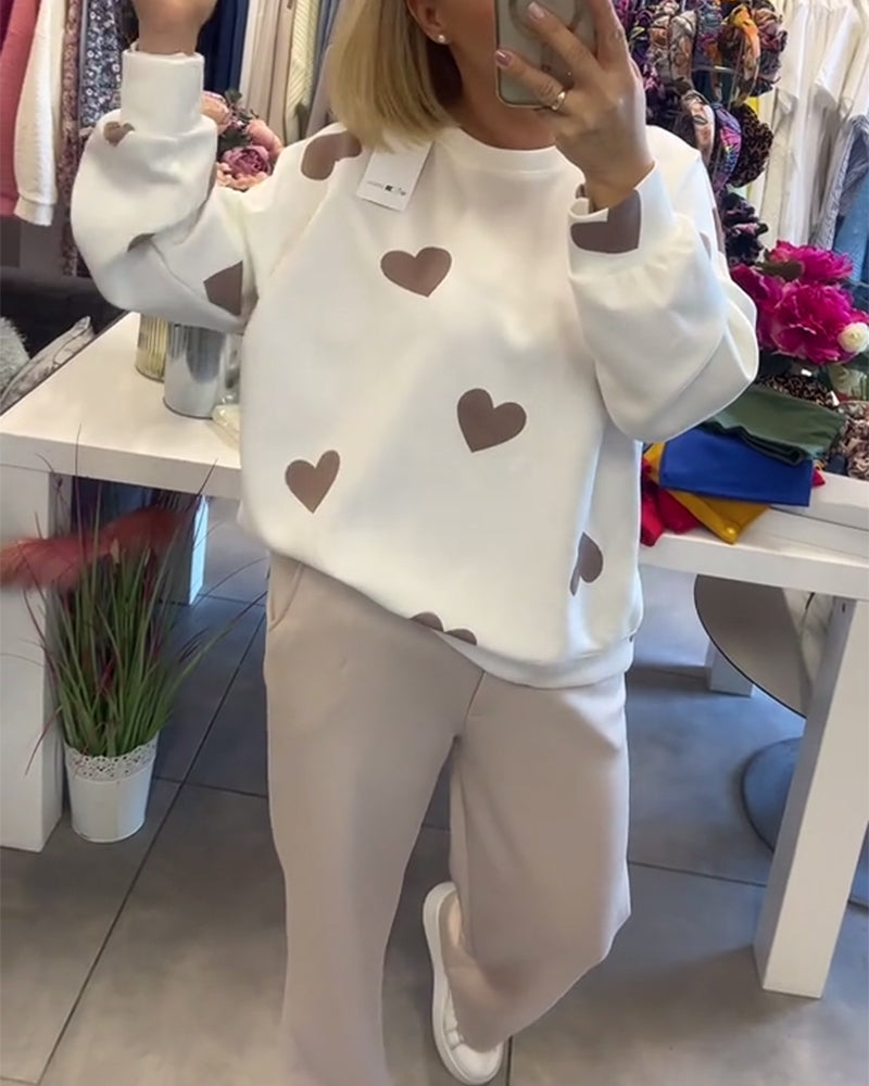 Bernadeta – Sweter z bawełny w serduszka