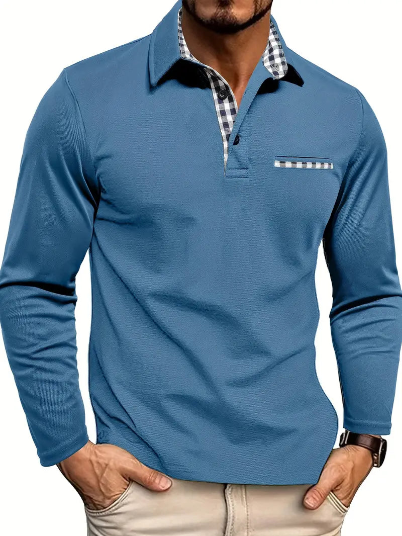 Marek – Elegancka koszulka polo z długim rękawem