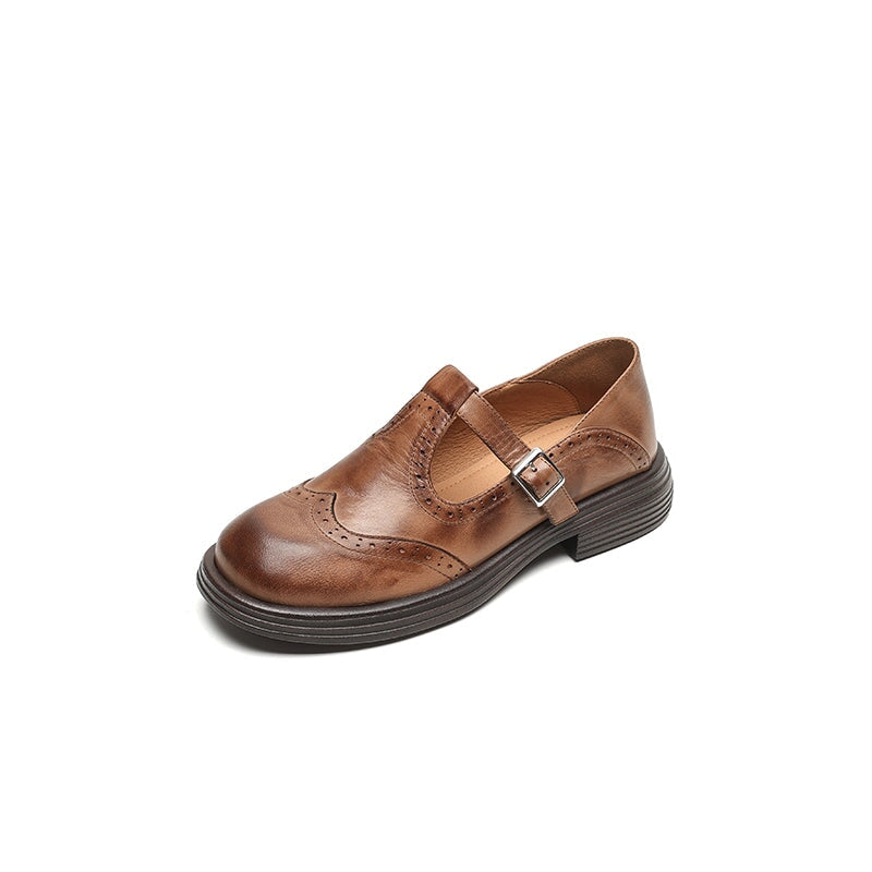 Lenara - Women's Retro Brogue Leather Shoes