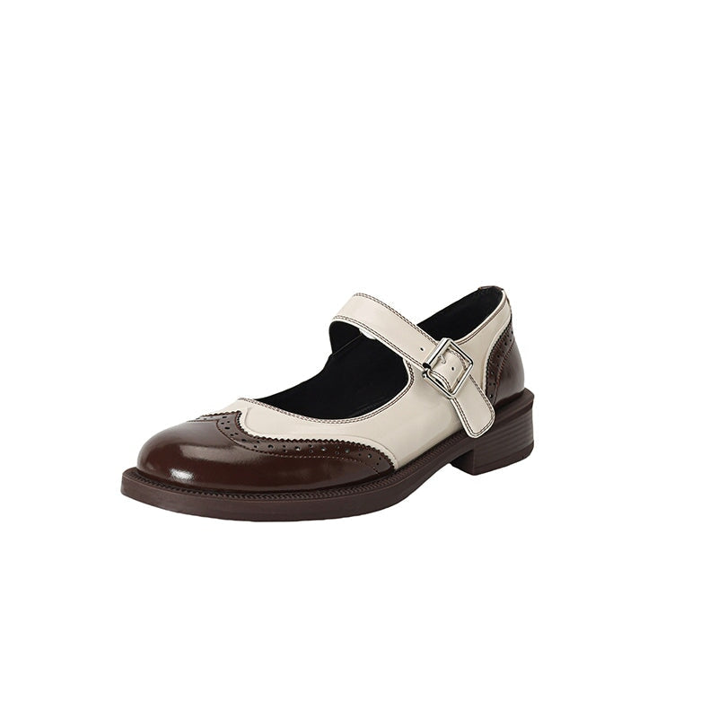Perlina – Płaskie Buty z Pranej Skóry Krowiej