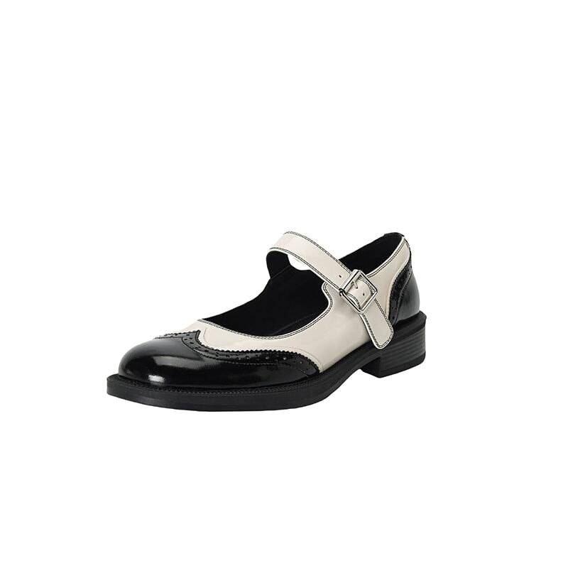 Perlina – Płaskie Buty z Pranej Skóry Krowiej