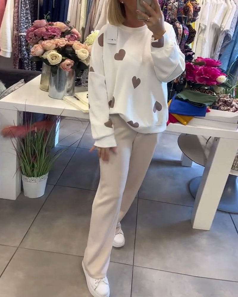 Bernadeta – Sweter z bawełny w serduszka