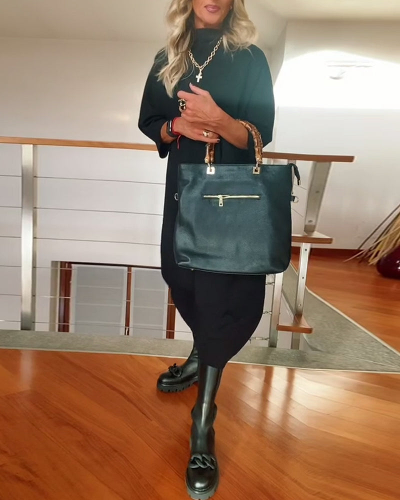 Kristina - Casual z Sweter wysokim kołnierzem