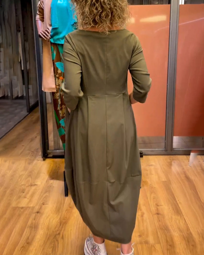 Coralia – Elegancka sukienka z okrągłym dekoltem