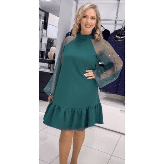 Liora - Elegancka sukienka z siateczkowej dzianiny