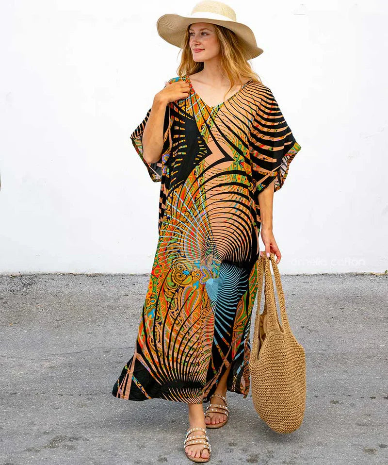 Jagoda – Letni kaftan z bawełny i lnu