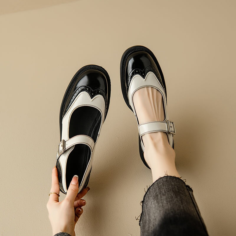 Perlina – Płaskie Buty z Pranej Skóry Krowiej