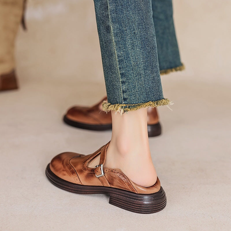 Lenara - Women's Retro Brogue Leather Shoes
