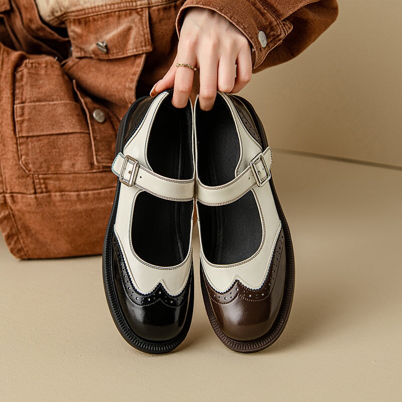 Perlina – Płaskie Buty z Pranej Skóry Krowiej