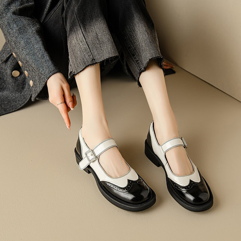 Perlina – Płaskie Buty z Pranej Skóry Krowiej