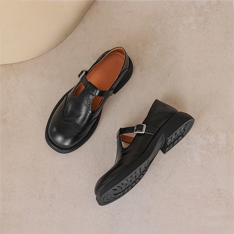 Lenara - Women's Retro Brogue Leather Shoes